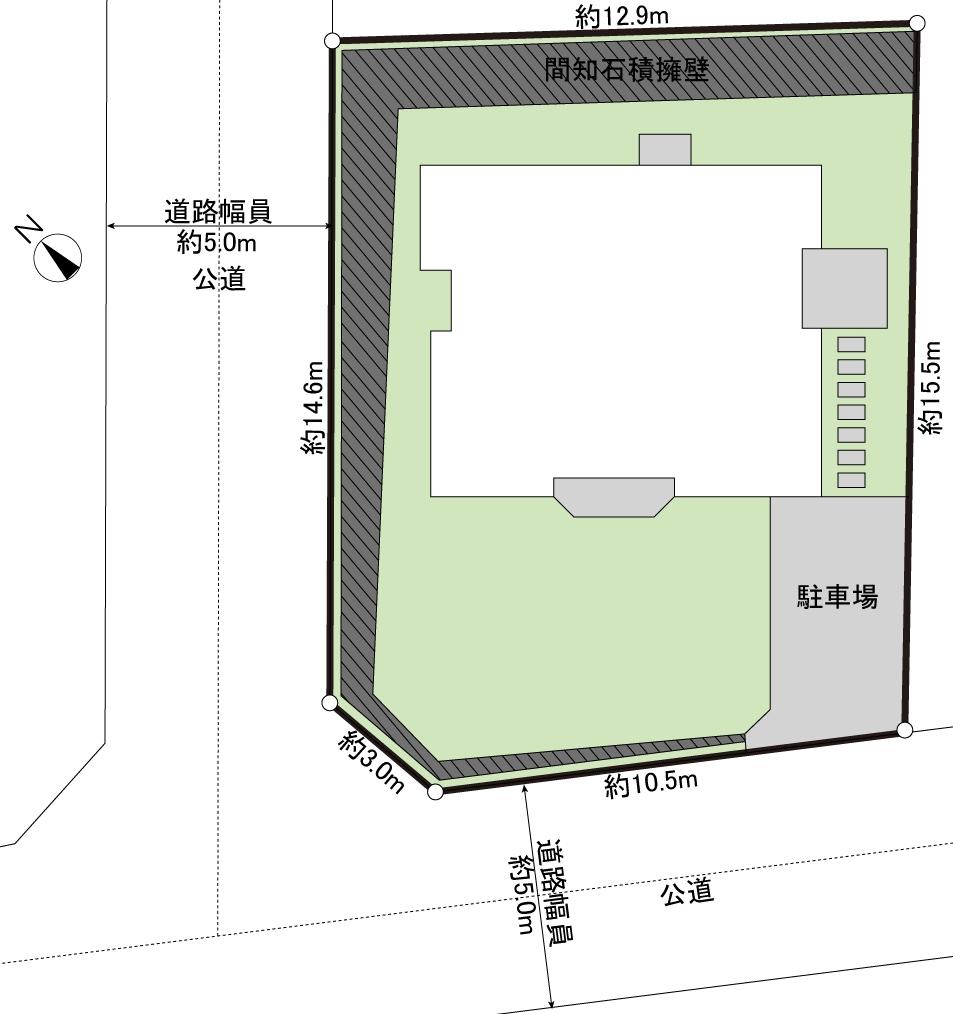 Compartment figure. 49,800,000 yen, 4LDK + S (storeroom), Land area 205.49 sq m , Building area 121.43 sq m southwest ・ It is northwest of the corner lot. Each road because of the public road of width 5m, It is open, sunny and airy good. Entrance is a road and a flat. There is a large garden on the southwest side.