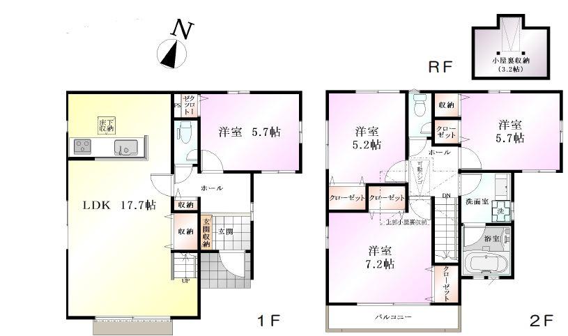 Floor plan. (9 Building), Price 47,800,000 yen, 4LDK, Land area 102.74 sq m , Building area 98.96 sq m
