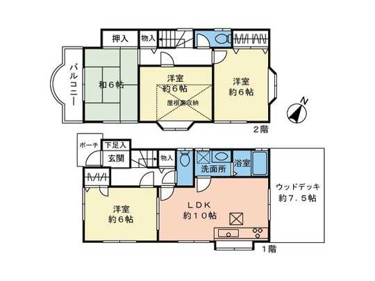 Floor plan. 32,800,000 yen, 4LDK, Land area 134.8 sq m , Building area 81.76 sq m floor plan