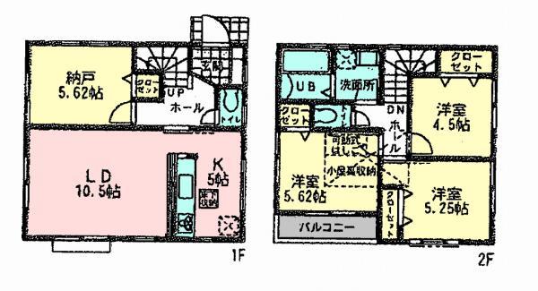 Floor plan. 37,800,000 yen, 3LDK, Land area 121.18 sq m , Building area 86.73 sq m