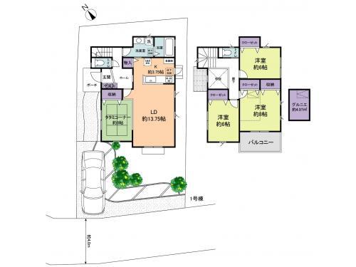 Floor plan. 51,800,000 yen, 4LDK, Land area 158.92 sq m , Building area 107.64 sq m