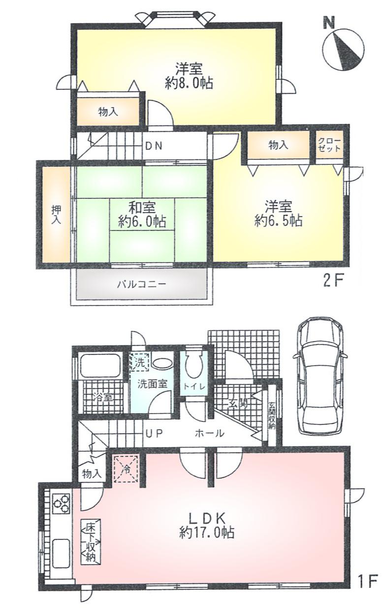 Floor plan. 25,800,000 yen, 3LDK, Land area 132.66 sq m , Building area 87.86 sq m