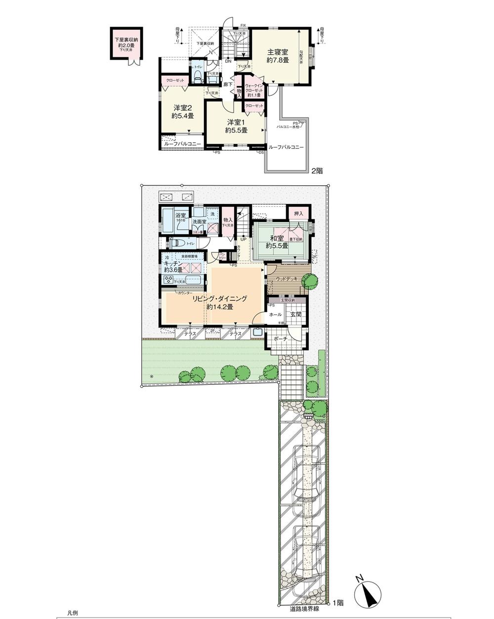 Floor plan. (11-12), Price 50,600,000 yen, 4LDK, Land area 174.6 sq m , Building area 107.24 sq m