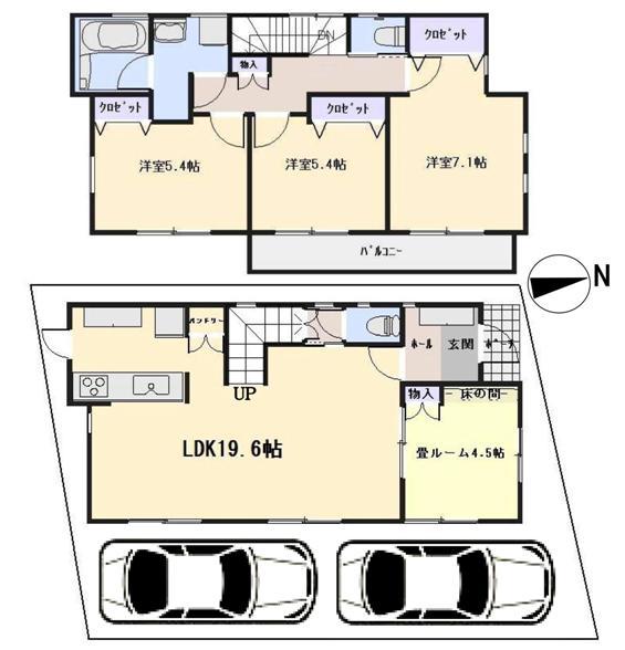 Floor plan. 43,800,000 yen, 4LDK, Land area 95 sq m , Building area 98.74 sq m 2 Building 98.74 sq m