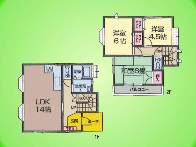 Floor plan. 24,800,000 yen, 3LDK, Land area 104.21 sq m , It is a building area of ​​77.19 sq m 3LDK with Japanese-style ☆ 