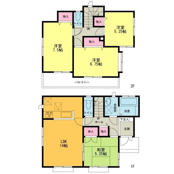 Floor plan. 34,800,000 yen, 4LDK, Land area 126 sq m , Building area 92.33 sq m