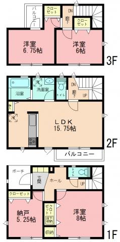 Floor plan. 36,800,000 yen, 3LDK+S, Land area 80.89 sq m , Building area 104.32 sq m