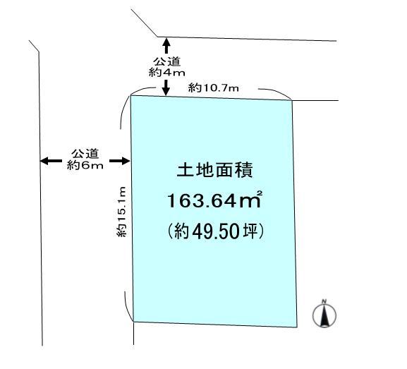 Compartment figure. Land price 37,800,000 yen, Seddo in land area 163.64 sq m 2 direction on public roads