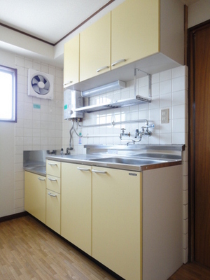 Kitchen. Also easy to kitchen space bright and ventilation have windows