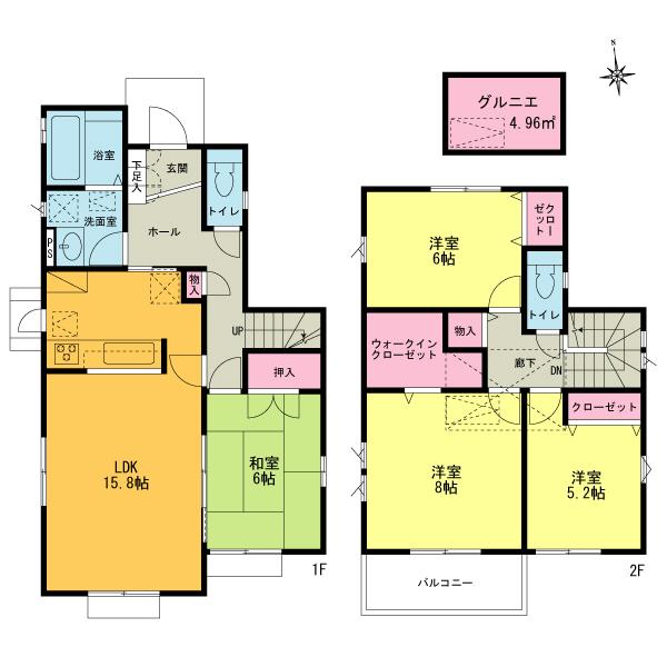 Floor plan. (5 Building), Price 33,800,000 yen, 4LDK, Land area 112.7 sq m , Building area 103.51 sq m