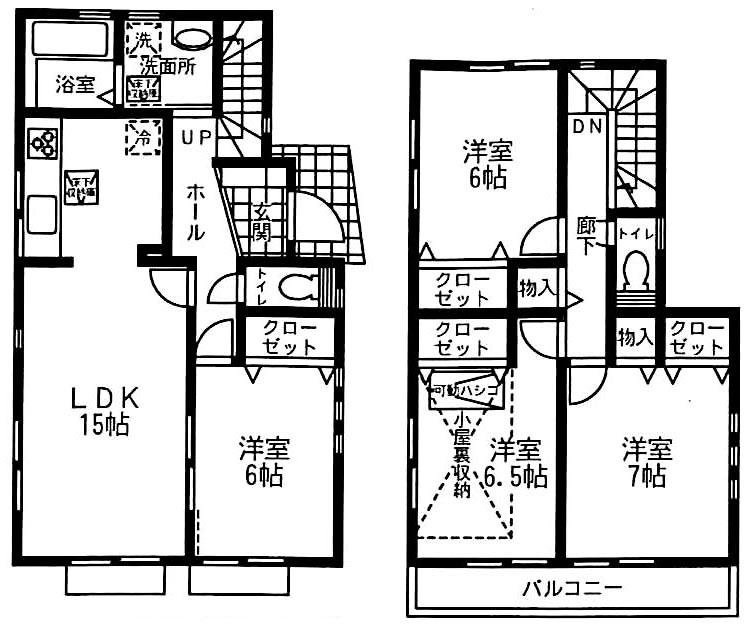 Floor plan. 41,800,000 yen, 4LDK, Land area 128.16 sq m , Building area 99.22 sq m 1 Building floor plan