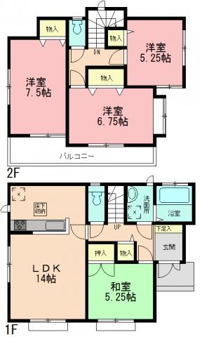 Floor plan. 34,800,000 yen, 4LDK, Land area 126 sq m , Building area 92.33 sq m