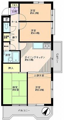 Floor plan. 4DK, Price 12 million yen, Occupied area 55.48 sq m , Balcony area 10.08 sq m