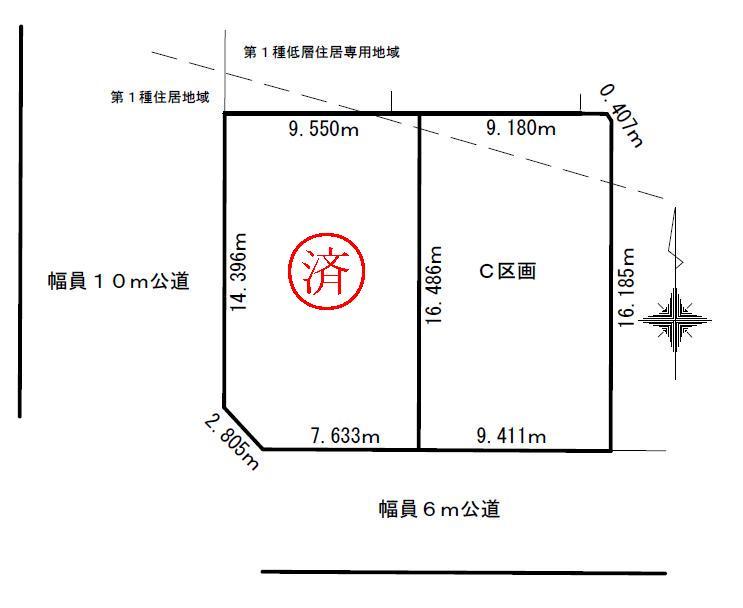 Compartment figure. Land price 36,900,000 yen, Land area 155.29 sq m