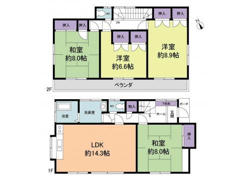 Floor plan. 27,800,000 yen, 4LDK, Land area 150.32 sq m , Building area 110.55 sq m