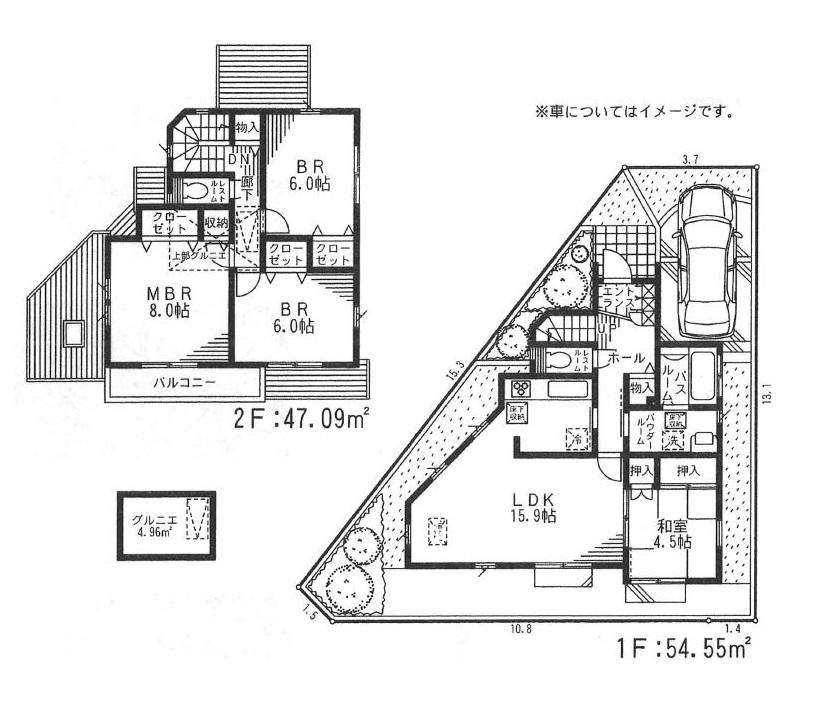 Floor plan. (4 Building), Price 32,800,000 yen, 4LDK, Land area 116.52 sq m , Building area 101.64 sq m