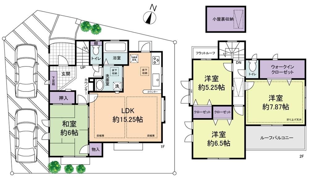 Floor plan. 43,800,000 yen, 4LDK, Land area 126.1 sq m , Building area 100.19 sq m walk-in closet ・ Attic storage ・ Underfloor storage, etc., Storage rich 4LDK