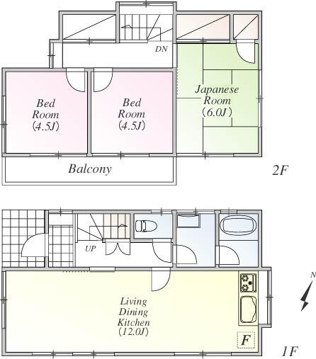 Floor plan. 19,800,000 yen, 3LDK, Land area 105 sq m , Building area 68.73 sq m