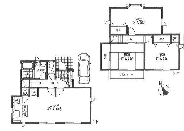 Floor plan. 25,800,000 yen, 3LDK, Land area 132.66 sq m , Building area 87.86 sq m LDK17 Pledge, The main bedroom 8.0 Pledge, With bay window, All rooms 6 quires more