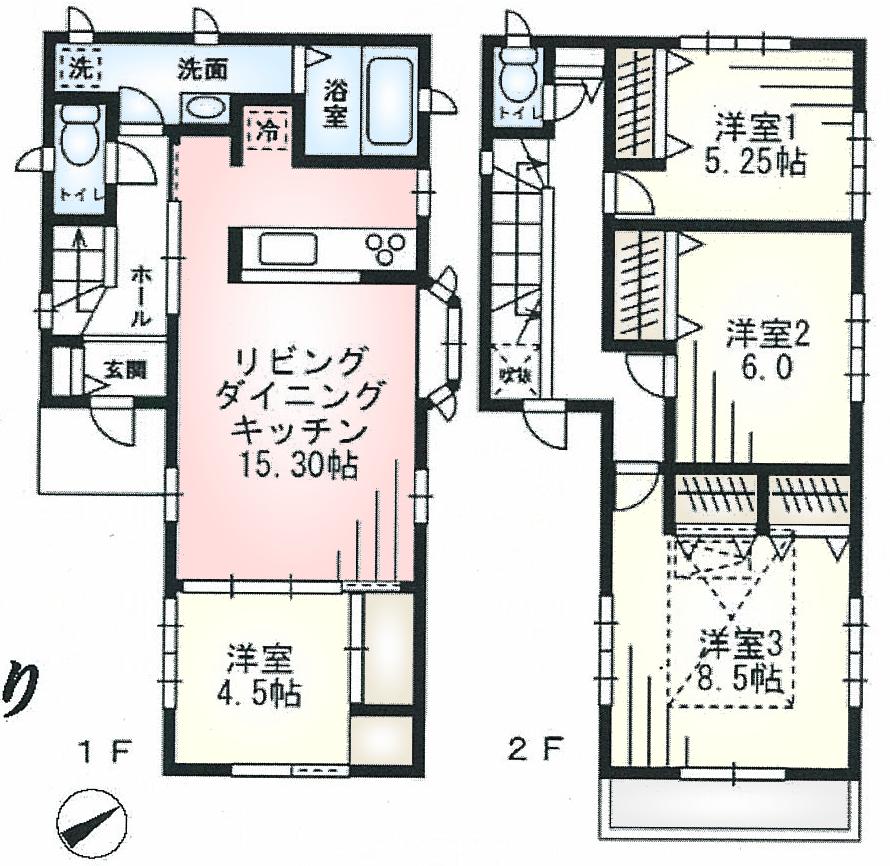 Floor plan. 28,700,000 yen, 4LDK, Land area 137.99 sq m , Building area 98.53 sq m floor plan
