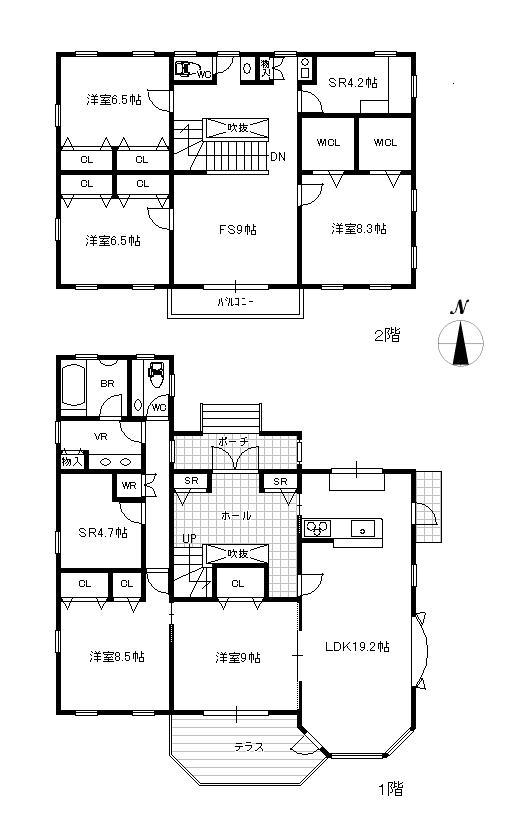 Floor plan. 79,800,000 yen, 5LDK + 2S (storeroom), Land area 241.82 sq m , Building area 179.59 sq m