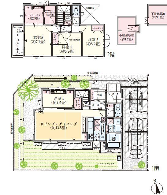 Floor plan. While claiming individuality, European mansion to draw a beautiful cityscape with a sense of unity. Sophisticated exterior design shine in leafy streets. It was narrowing created to carefully one House one House.