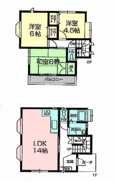 Floor plan. 24,800,000 yen, 3LDK, Land area 104.21 sq m , Building area 77.19 sq m