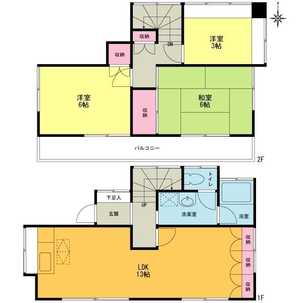 Floor plan. 26.5 million yen, 3LDK, Land area 82.73 sq m , Building area 66.24 sq m