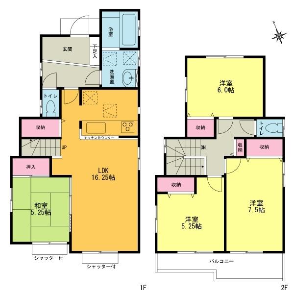 Floor plan. 42,800,000 yen, 4LDK, Land area 176.58 sq m , Building area 100.19 sq m