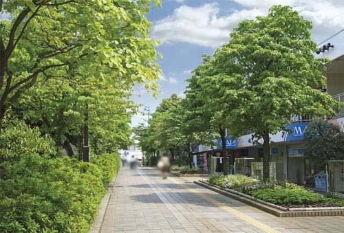 Streets around. Wearing a scenic beauty and style as sophisticated adult town "Shinyurigaoka" a representative mansion land "Kamiaso". While the near station, Is loose and gentle ticking this land, On the stage of a new life. (Photo "Mapure shopping street")