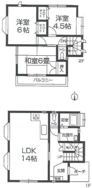 Floor plan. 24,800,000 yen, 3LDK, Land area 104.21 sq m , Building area 77.19 sq m