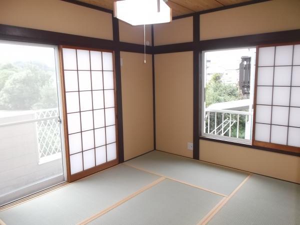 Non-living room. Bright Japanese-style room of the two-sided saturation light. 