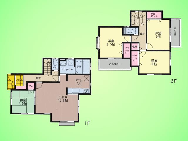 Floor plan. 46,800,000 yen, 4LDK, Land area 145.66 sq m , It is spacious 4LDK of building area 95.01 sq m 95 square meters