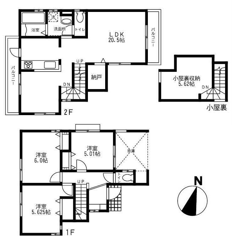 Floor plan. (6 Building), Price 30,800,000 yen, 3LDK+S, Land area 131.01 sq m , Building area 95.64 sq m