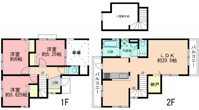 Floor plan. 30,800,000 yen, 3LDK, Land area 131.01 sq m , Building area 95.64 sq m Odakyu line Yomiuri Land before Newly built single-family