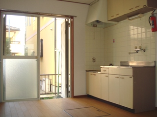 Kitchen. There is a small private garden