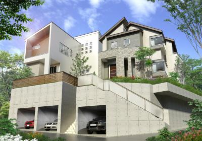 Rendering (appearance). Long-term high-quality housing of two underground garage