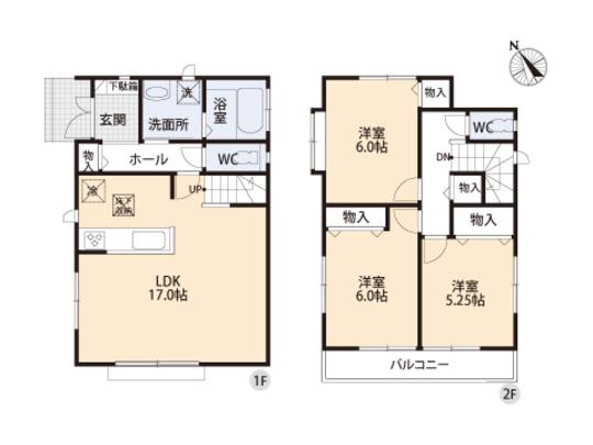 Floor plan. 29,800,000 yen, 3LDK, Land area 102.13 sq m , Building area 84.45 sq m floor plan