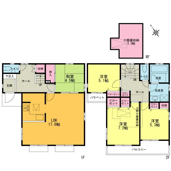 Floor plan. 14 mins of express station "Shinyurigaoka". Modern commercial facilities are lined.
