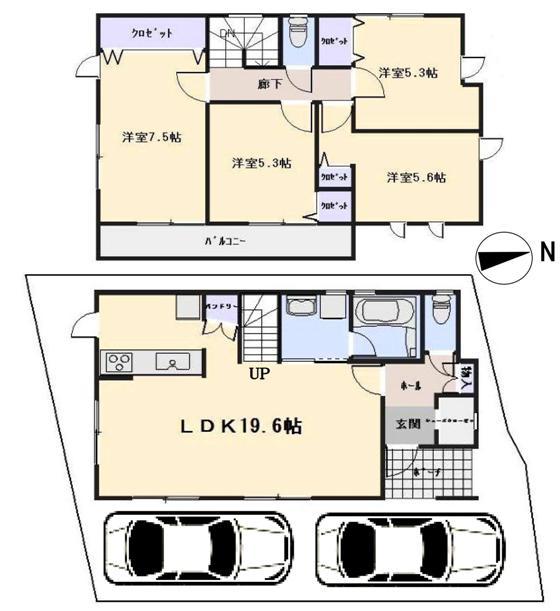 Floor plan. 42,800,000 yen, 4LDK, Land area 100 sq m , Building area 99.57 sq m 3 Building 99.57 sq m