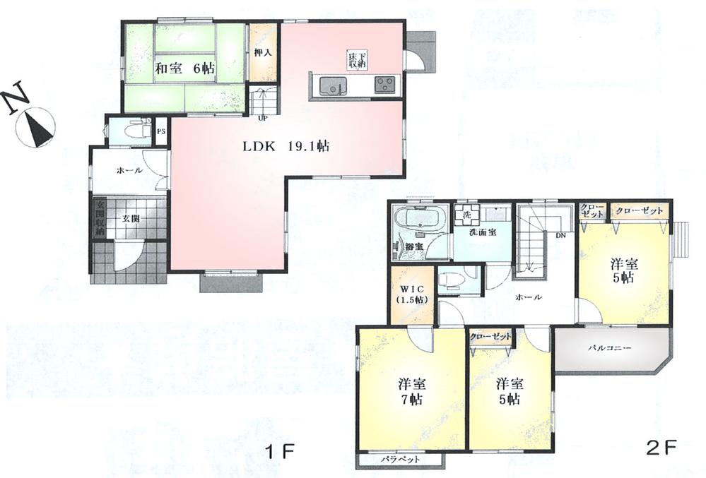 Floor plan. (1), Price 47,800,000 yen, 4LDK, Land area 118.97 sq m , Building area 102.47 sq m