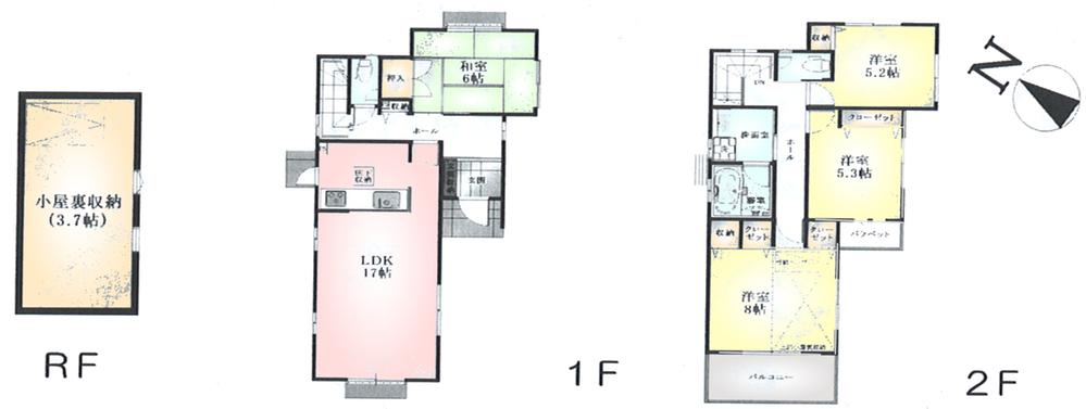 Floor plan. (2), Price 48,800,000 yen, 4LDK, Land area 127.4 sq m , Building area 101.85 sq m