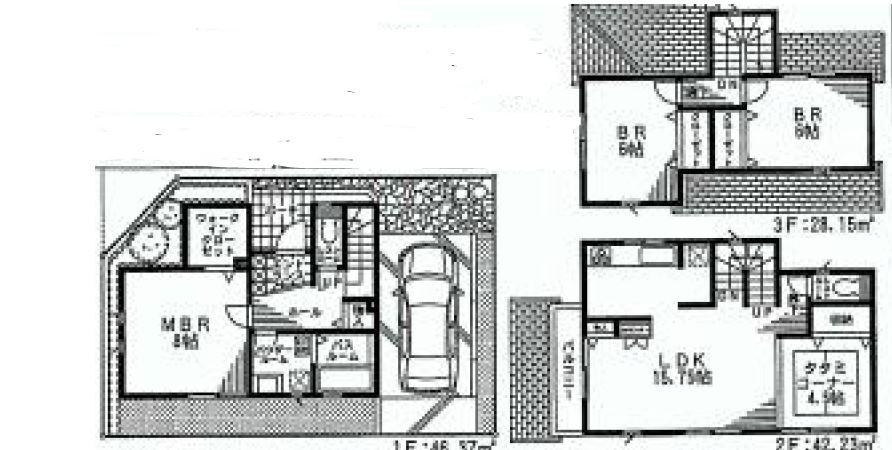 Floor plan. (5 Building), Price 41,800,000 yen, 4LDK, Land area 77.1 sq m , Building area 116.75 sq m