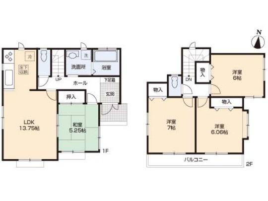 Floor plan. 38,800,000 yen, 4LDK, Land area 127.94 sq m , Building area 91.5 sq m floor plan