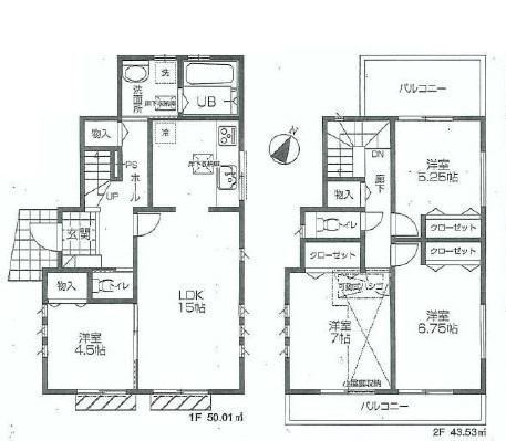 Floor plan. 39,800,000 yen, 4LDK, Land area 126.93 sq m , Building area 93.54 sq m