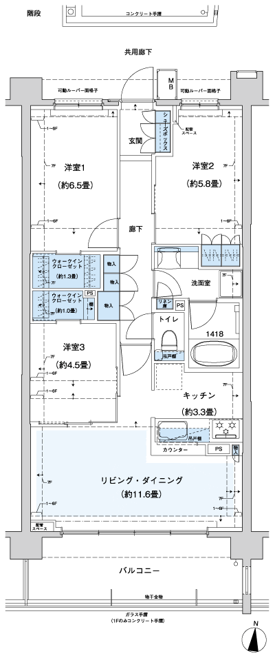 Floor: 3LDK + 2WIC, occupied area: 72.59 sq m, Price: TBD