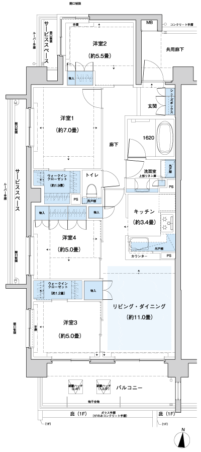 Floor: 4LDK + 2WIC, occupied area: 85.54 sq m, Price: TBD