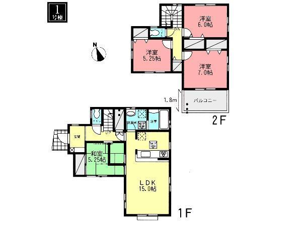 Floor plan. 42,500,000 yen, 4LDK, Land area 143.7 sq m , Building area 96.05 sq m floor plan