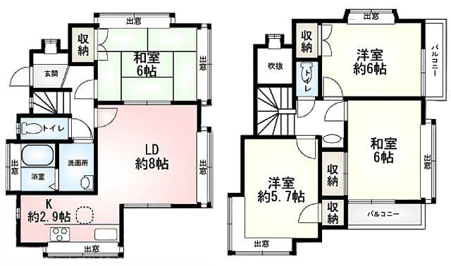 Floor plan. 25,800,000 yen, 4LDK, Land area 103.08 sq m , Building area 79.94 sq m
