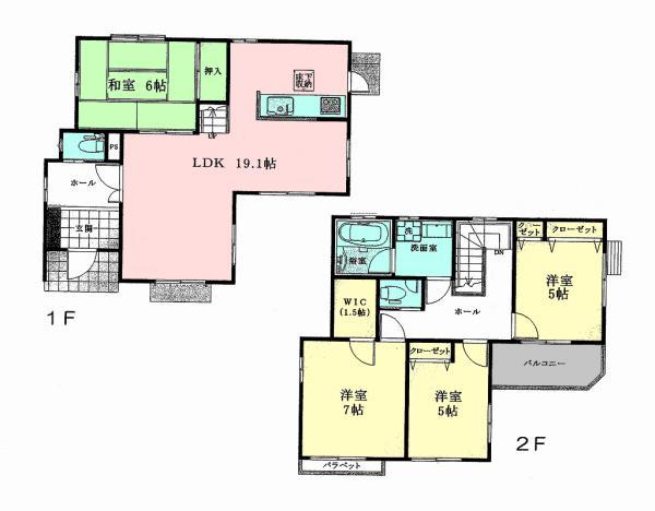 Floor plan. 45,800,000 yen, 4LDK, Land area 118.97 sq m , Building area 102.47 sq m